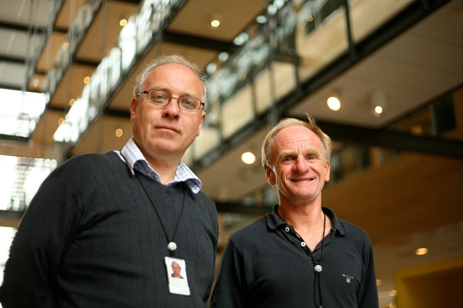 Seniorforskerne Finn Gunnar Nielsen, til høyre, og Tor David Hanson, løste krevende modelleringsoppgaver i forbindelse med Hywind.