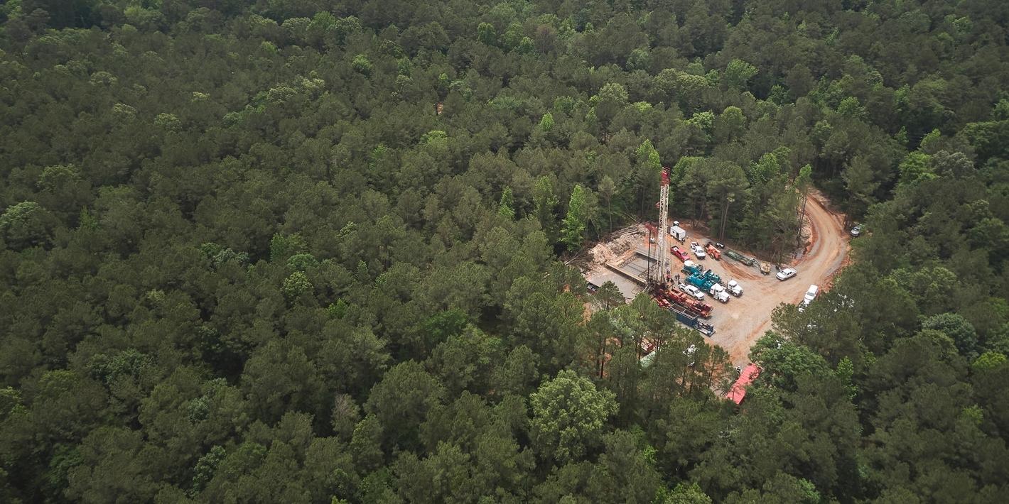 Aerial footage of the Southwest Arkansas project