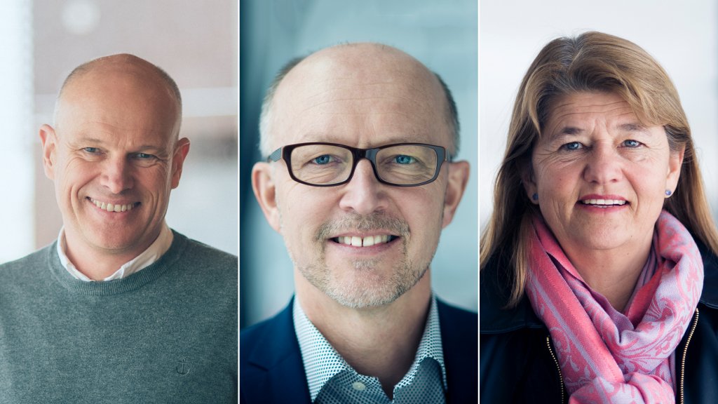 Foto av Arne Sigve Nylund, Tim Dodson og Margareth Øvrum