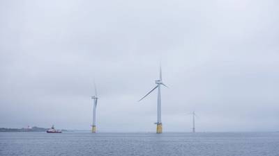Photo of wind turbines at Hywind Tampen illustrating video with more photos from Hywind Tampen.