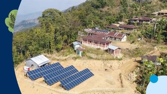  A minigrid developed and operated by Hamara Grid that serves a community in Nagaland, eastern India. Photo credit: Hamara Grid