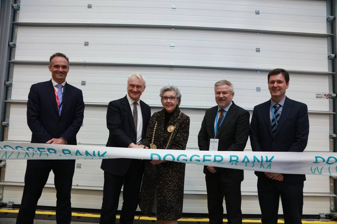Speakers cutting a ribbon to open the Port of Tyne base
