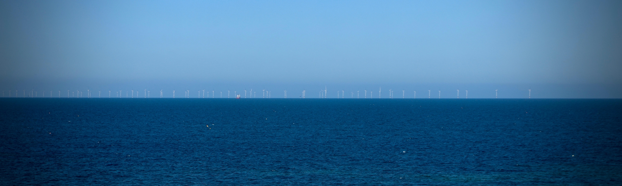 Sheringham Shoal offshore wind farm seen from Sheringham. 
