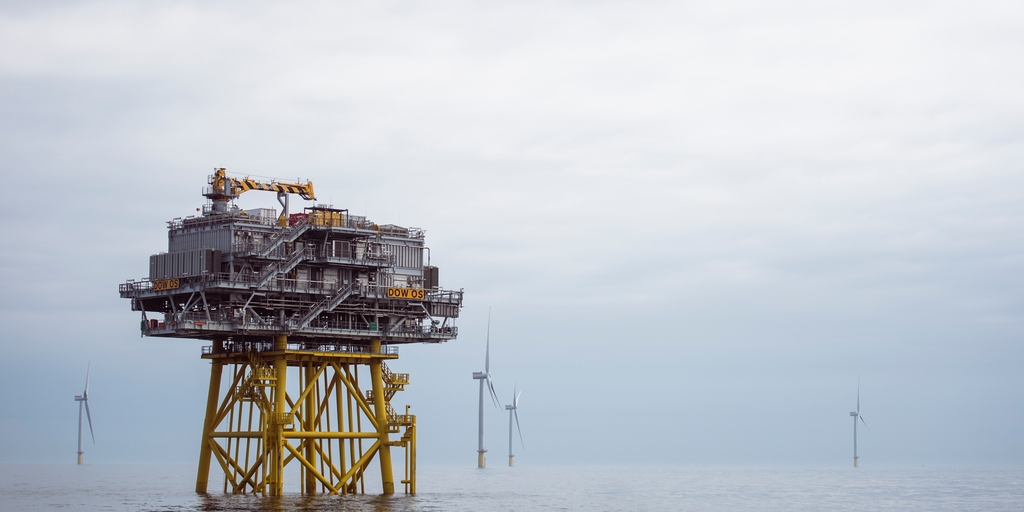 Substation of the Dudgeon offshore wind farm off the Norfolk coast