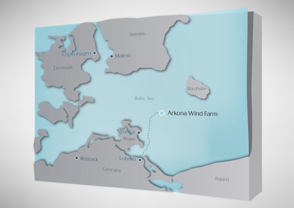 Map of Arkona wind farm