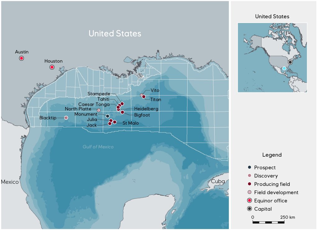 Map of our activities in the US Gulf of Mexico