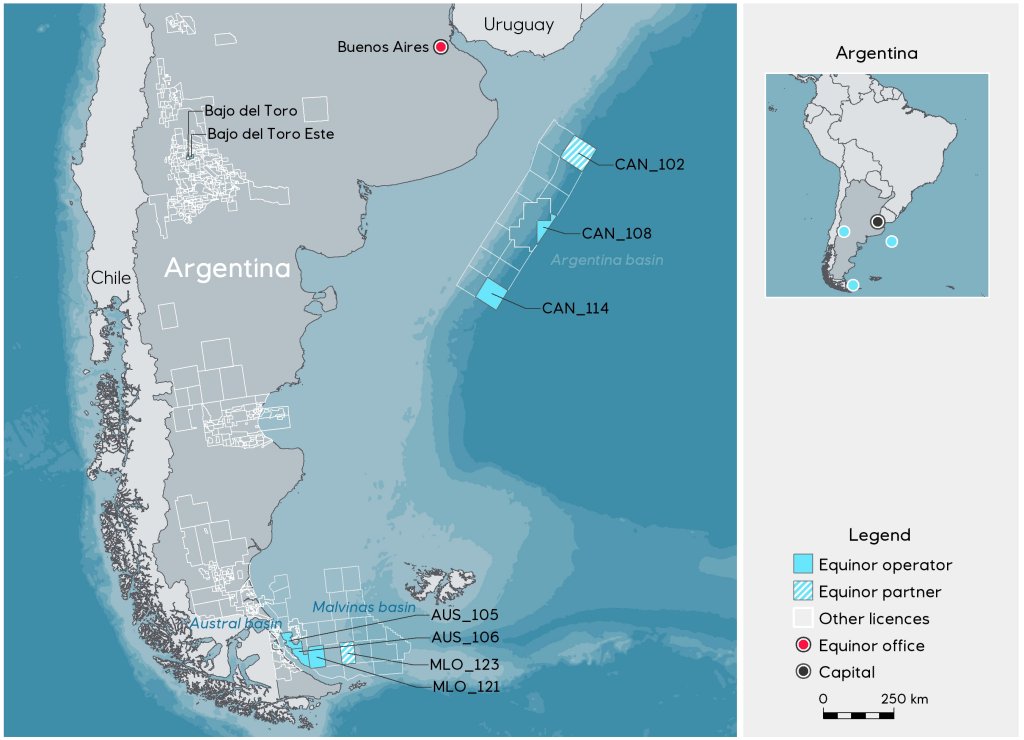 Kart over nye lisenser i Argentina
