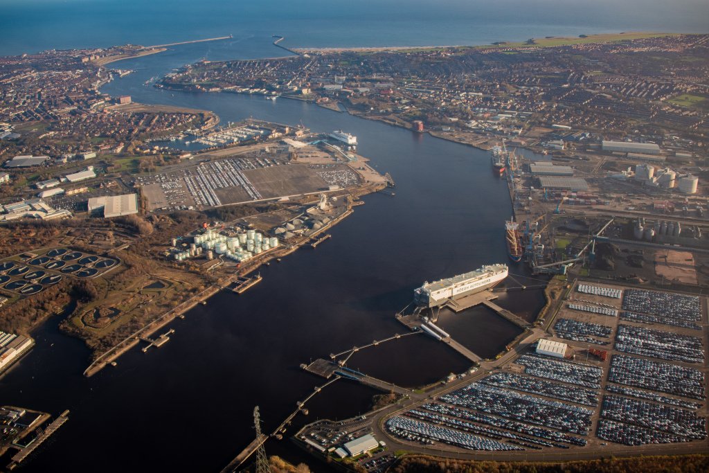 Aerial photo of the Port of Tyne