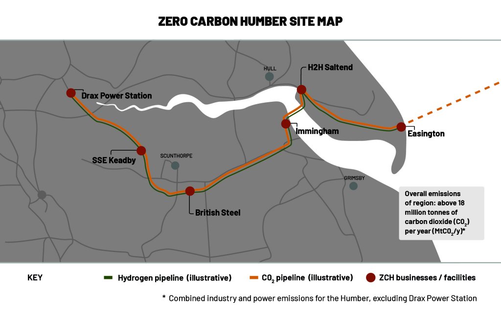 Zero carbon Humber site map