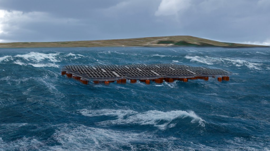 Illustration of offshore solar power concept